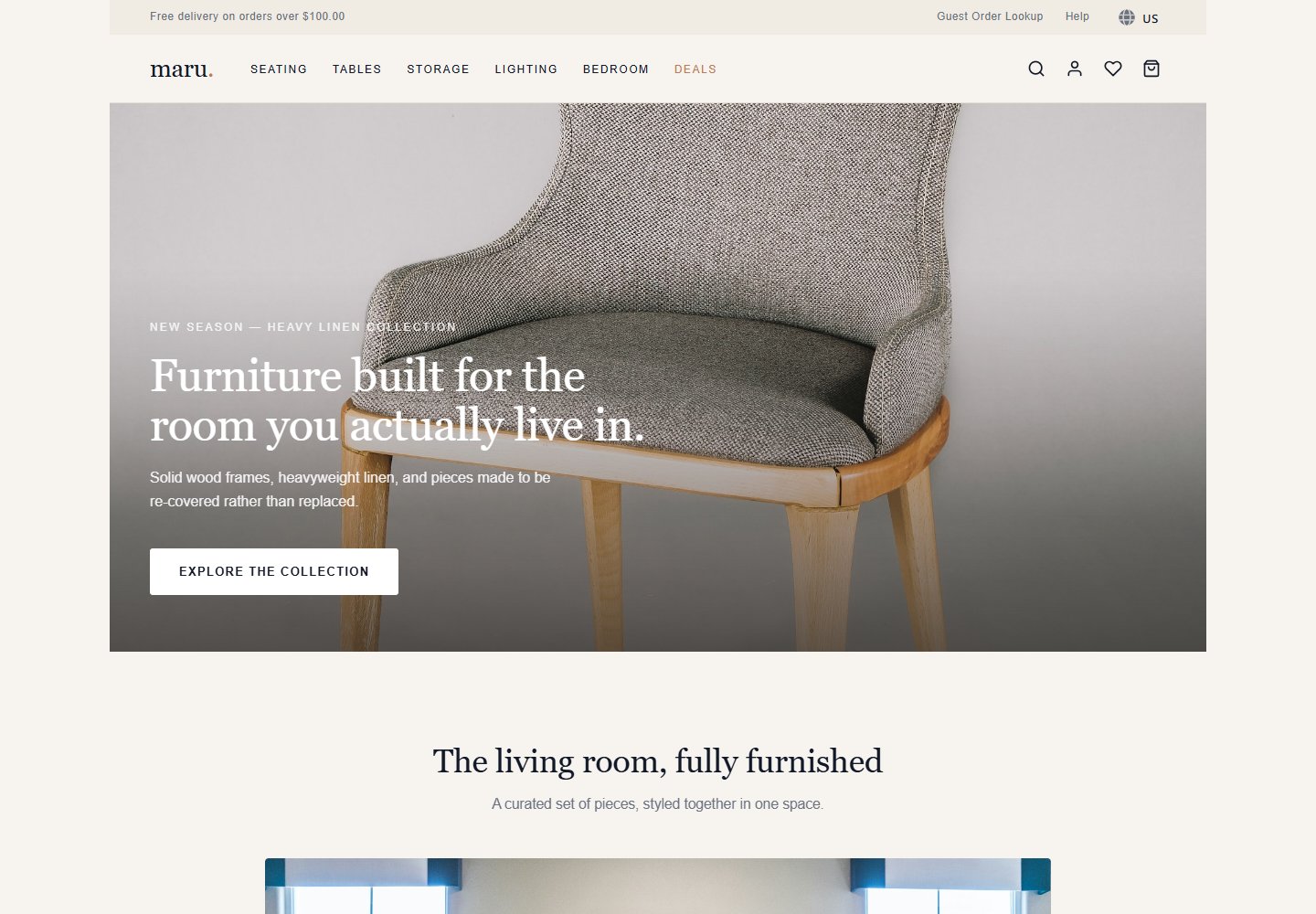 Actual Maru demo storefront homepage